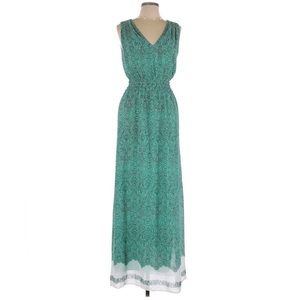 Green Floral Maxi summer dress
